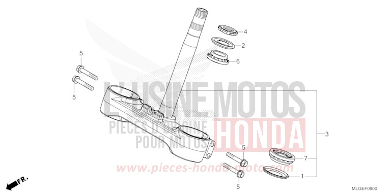 TIGE DE DIRECTION de Africa Twin DCT GRAND PRIX RED (R380B) 2023